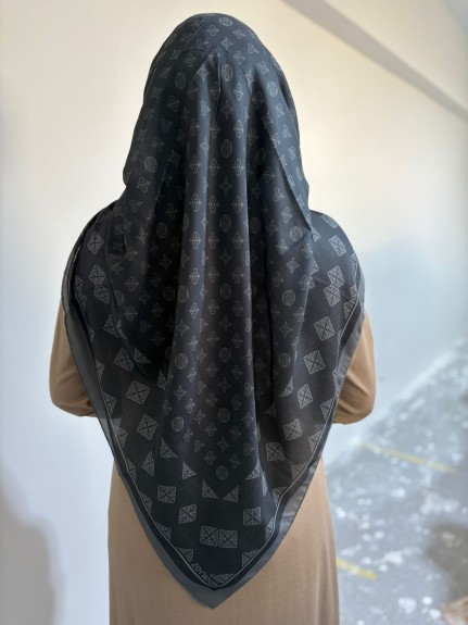  - Pamuklu 120cm x 120cm Eşarp Asude Füme