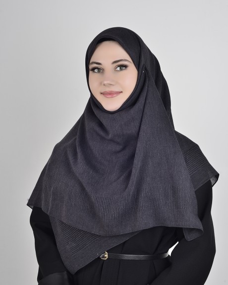  - Pamuklu 120cm x 120cm Eşarp Düz Antrasit