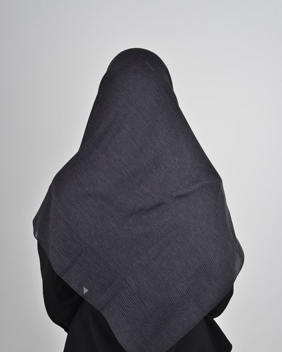 Pamuklu 120cm x 120cm Eşarp Düz Antrasit