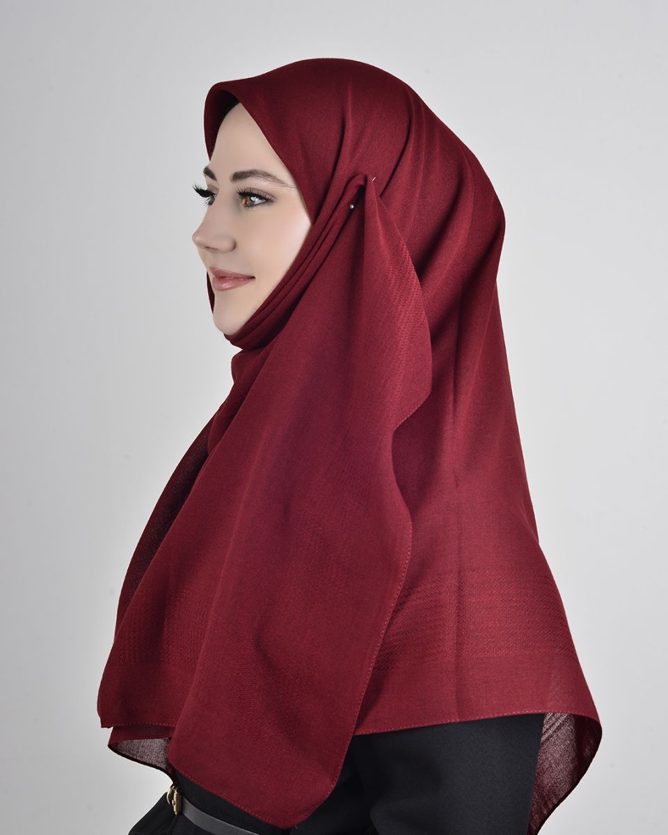 Pamuklu 120cm x 120cm Eşarp Düz Bordo