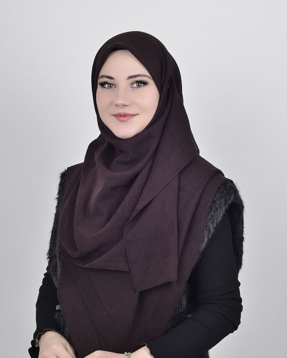 Pamuklu 120cm x 120cm Eşarp Düz Bordo Siyah