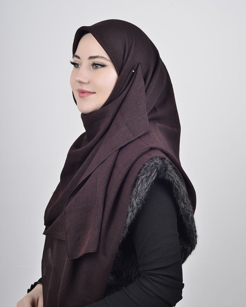 Pamuklu 120cm x 120cm Eşarp Düz Bordo Siyah