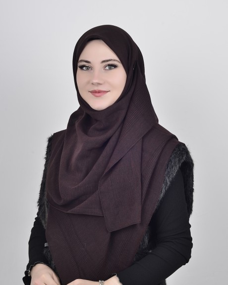  - Pamuklu 120cm x 120cm Eşarp Düz Bordo Siyah