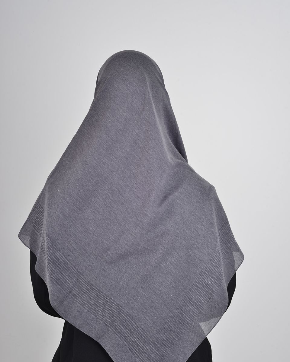 Pamuklu 120cm x 120cm Eşarp Düz Füme