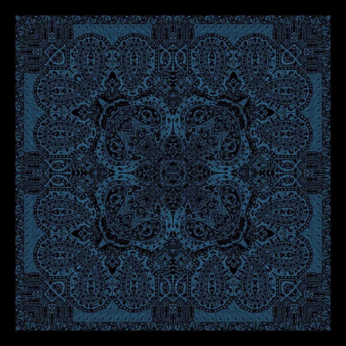 Pamuklu 120cm x 120cm Eşarp - Enderun Siyah Gece Mavisi