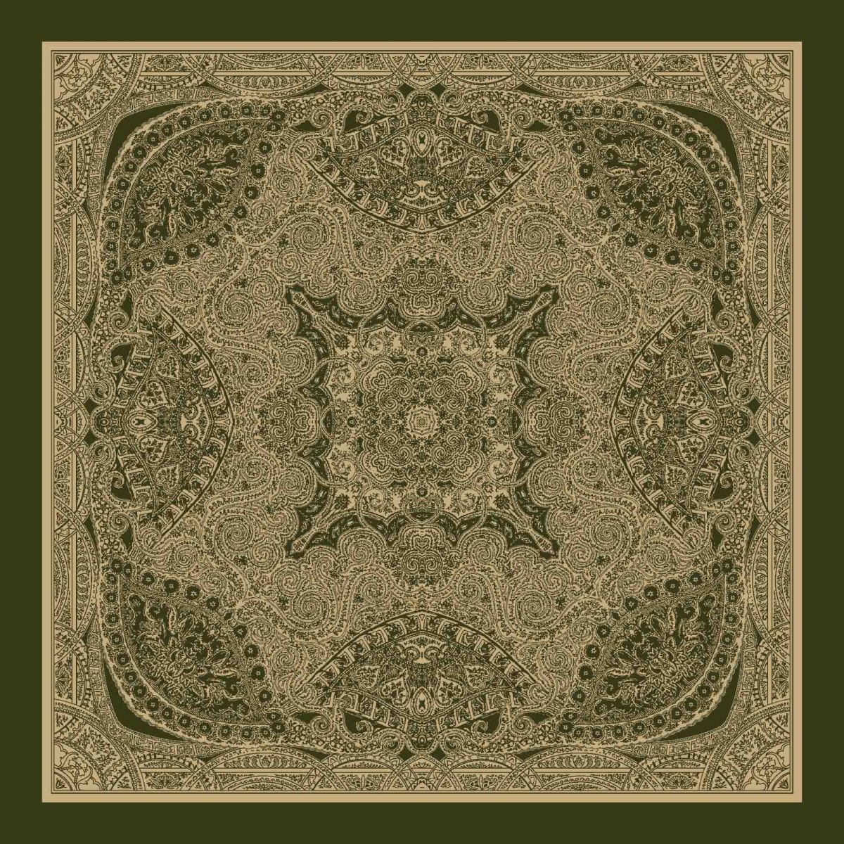 Pamuklu 120cm x 120cm Eşarp - Etnik Haki