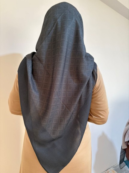  - Pamuklu 120cm x 120cm Eşarp Gece Mozaik Füme