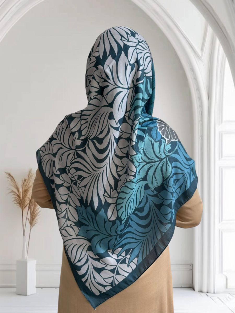 Pamuklu 120cm x 120cm Eşarp Harmoni Gri