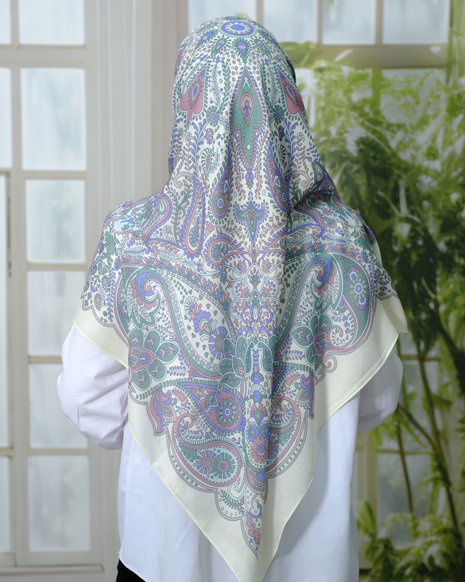 Pamuklu 120cm x 120cm Eşarp - Lila