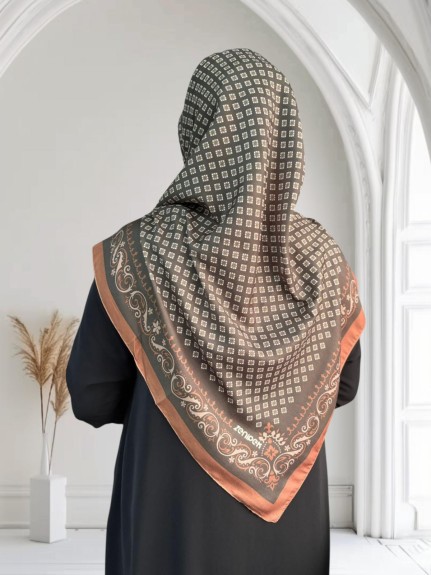  - Pamuklu 120cm x 120cm Eşarp Liva Haki