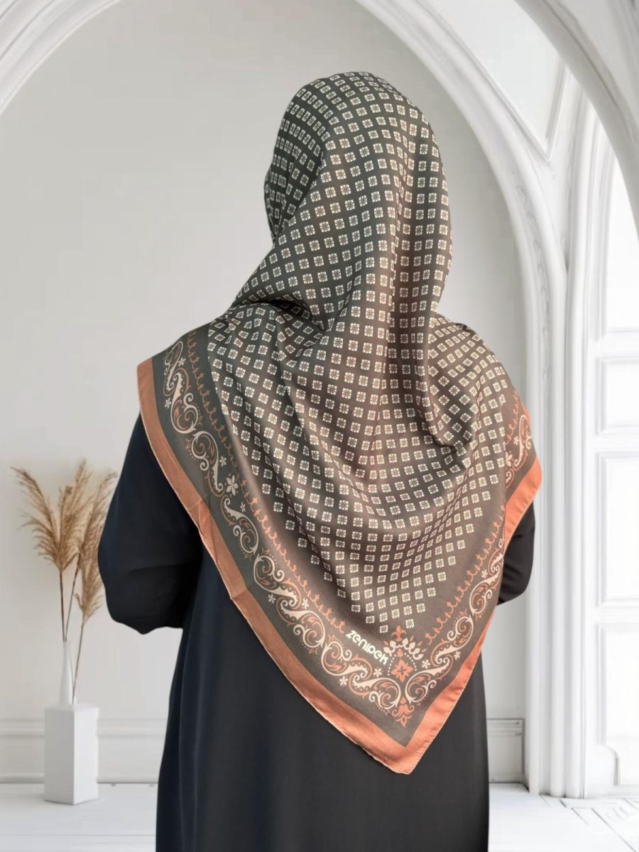 Pamuklu 120cm x 120cm Eşarp Liva Haki