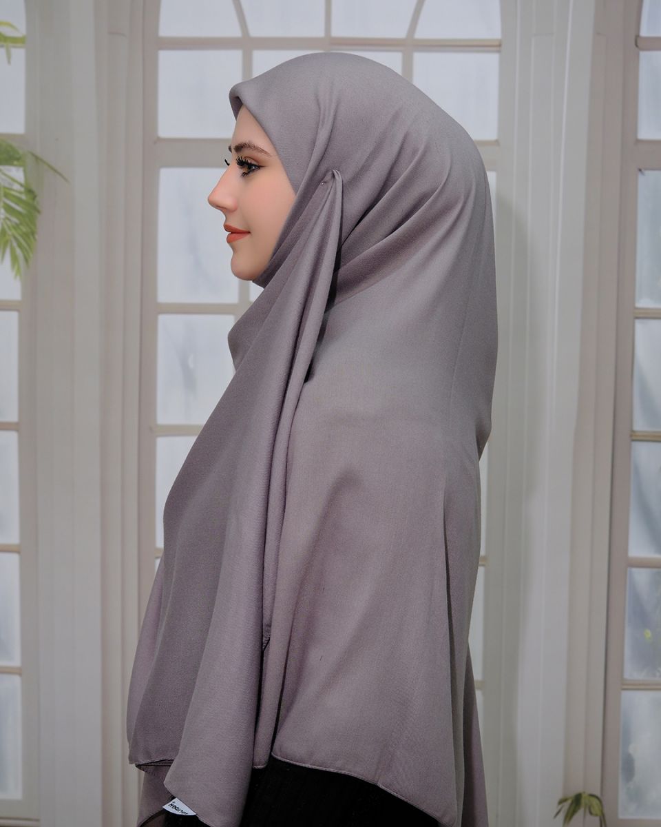 Pamuklu 140cm x 140cm Düz Eşarp - Gri