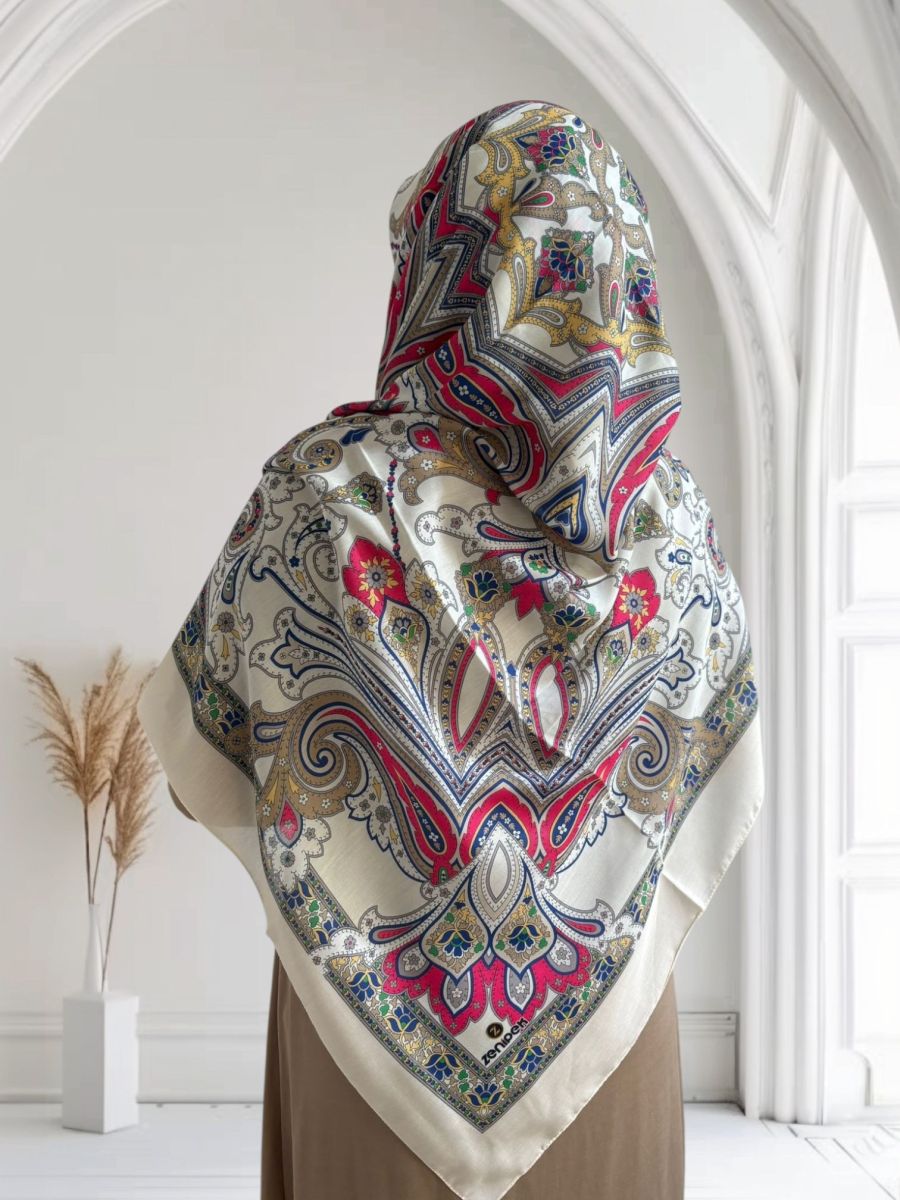 Pamuklu 140cm x 140cm Eşarp Gül Kurusu