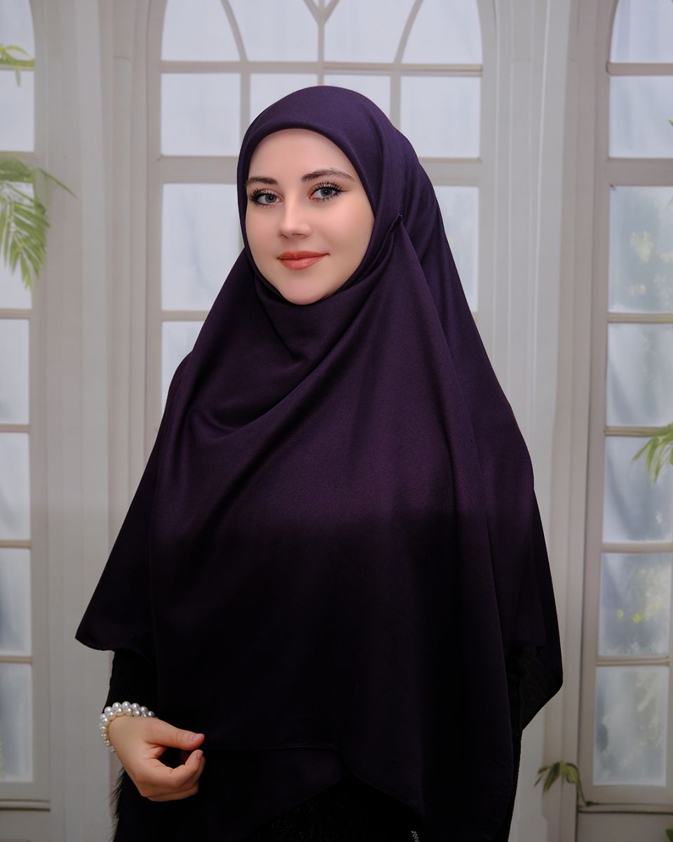 Pamuklu 140cm x 140cm Düz Eşarp - Mürdüm