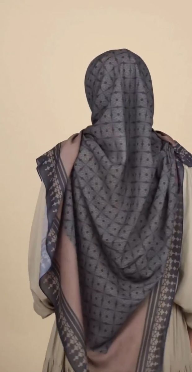 Pamuklu 140cm x 140cm Şal Eşarp - Antrasit