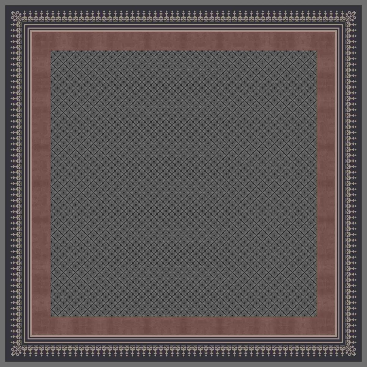 Pamuklu 140cm x 140cm Şal Eşarp - Antrasit