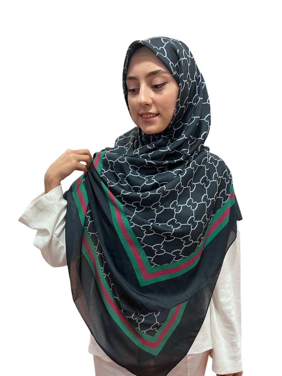 Pamuklu 140cm x 140cm Şal Eşarp - Chanel