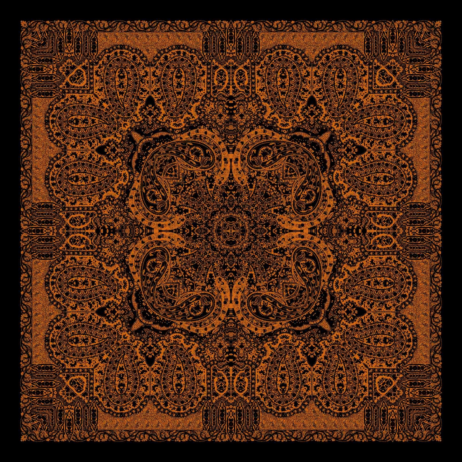 Pamuklu 140cm X 140cm Şal Eşarp - Enderun Siyah Taba