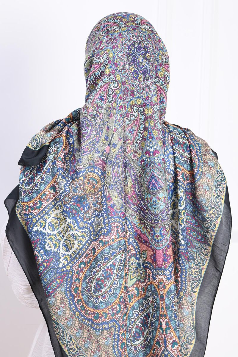Pamuklu 140cm x 140cm Şal Eşarp - Etnik
