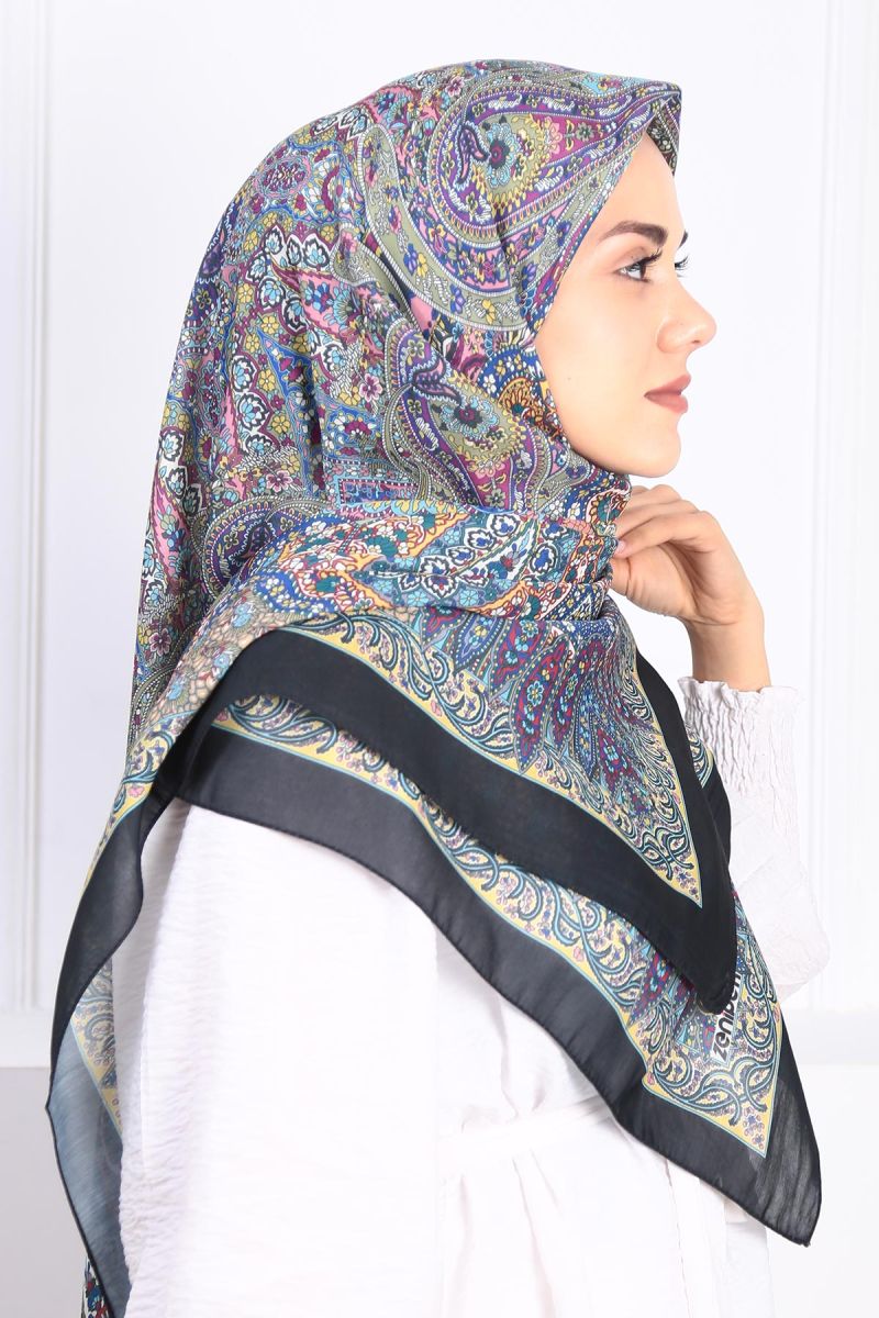 Pamuklu 140cm x 140cm Şal Eşarp - Etnik