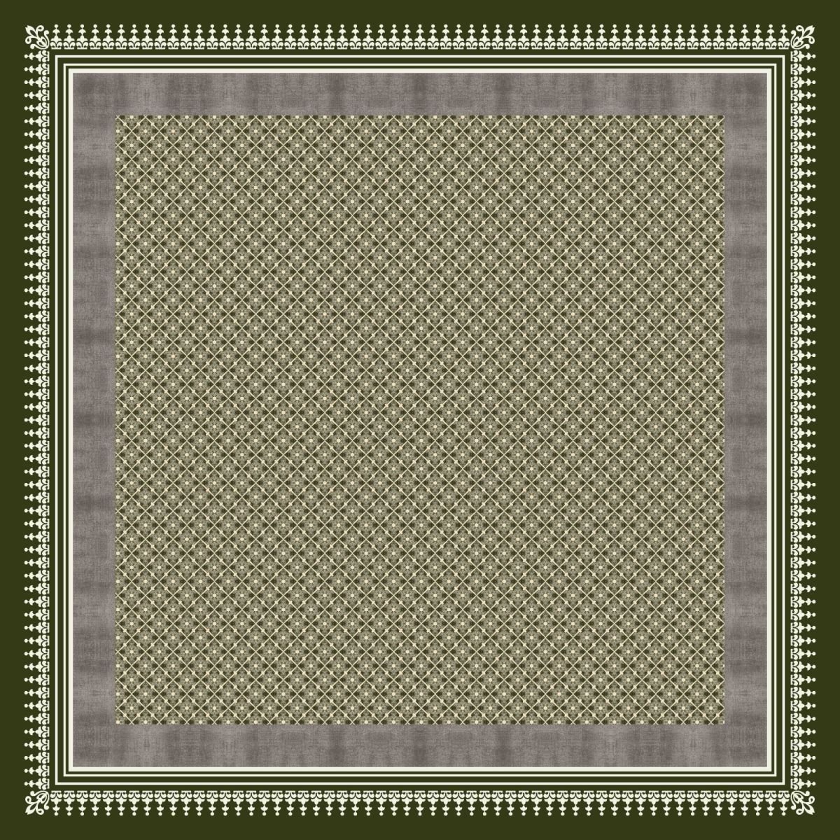 Pamuklu 140cm x 140cm Şal Eşarp - Haki