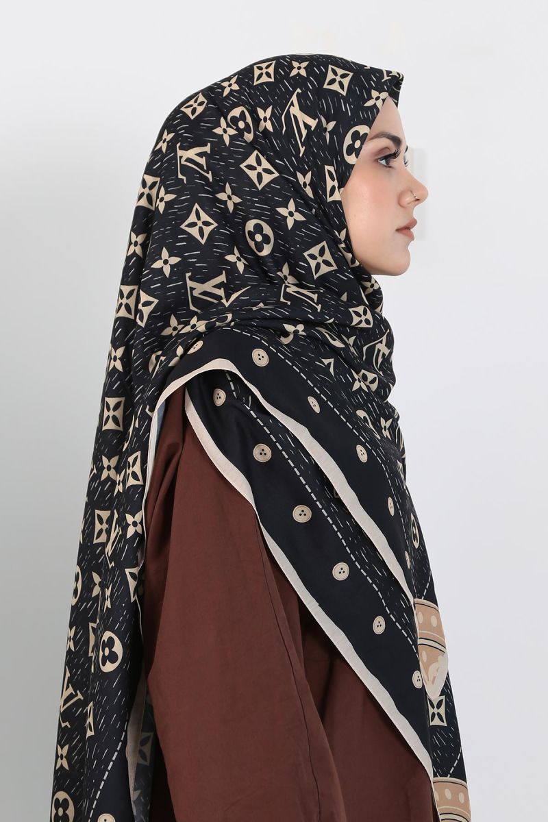 Pamuklu 140cm x 140cm Şal Eşarp - Louis Vuitton