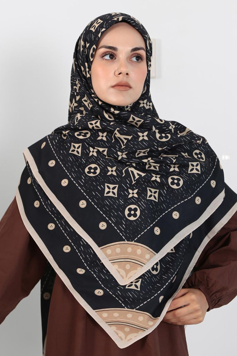 Pamuklu 140cm x 140cm Şal Eşarp - Louis Vuitton