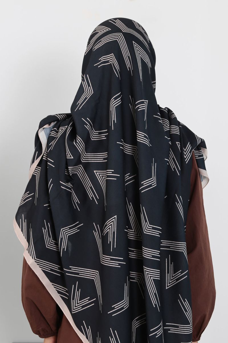 Pamuklu 140cm x 140cm Şal Eşarp - Ok Desen