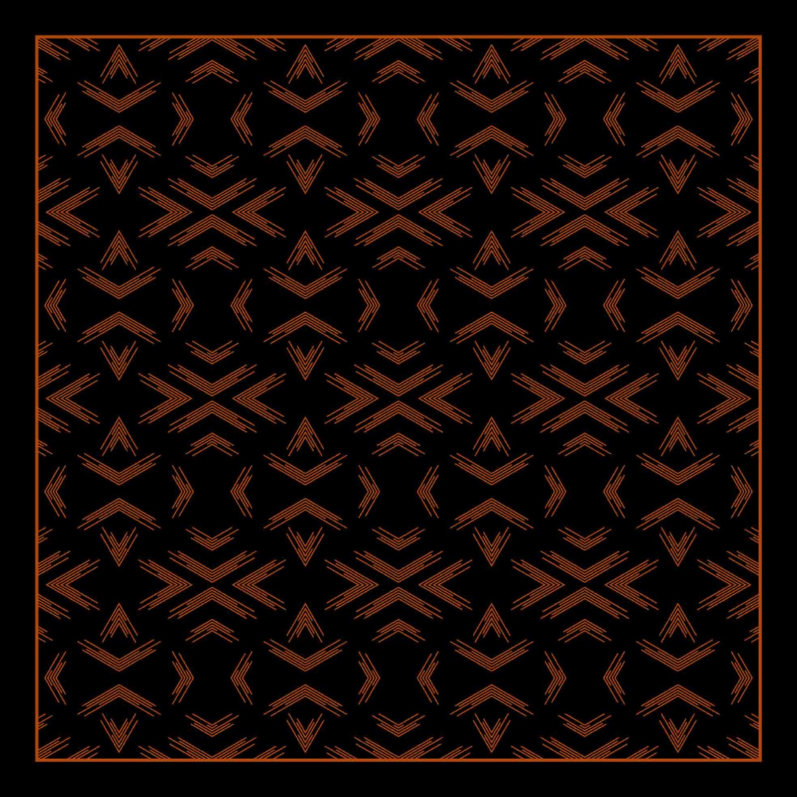 Pamuklu 140cm X 140cm Şal Eşarp - Ok Desen Siyah Taba