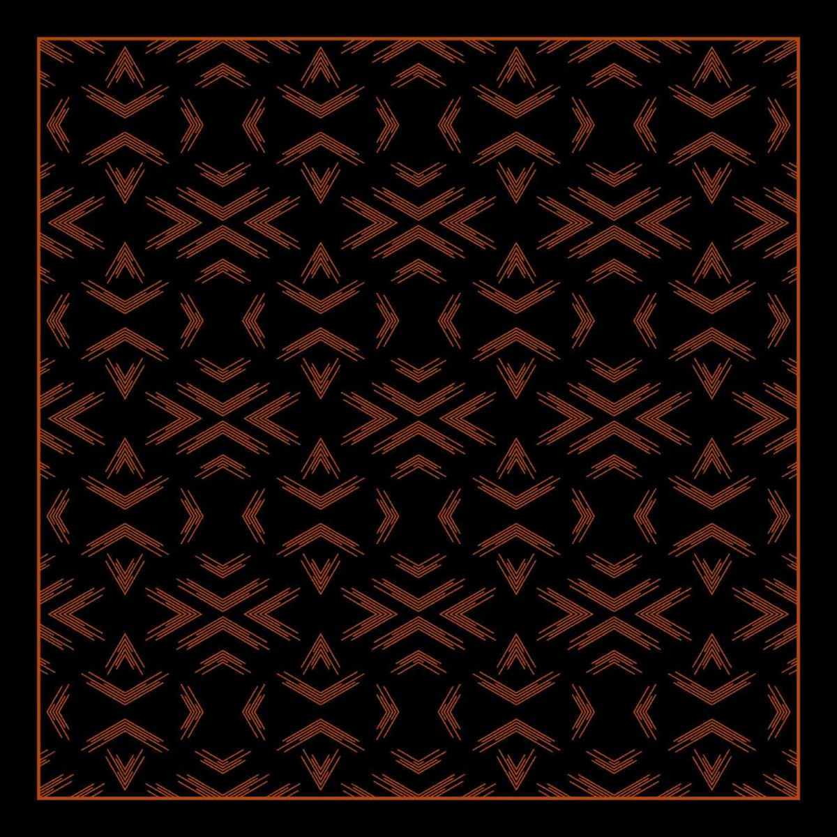 Pamuklu 140cm x 140cm Şal Eşarp - Ok Desen Siyah Taba