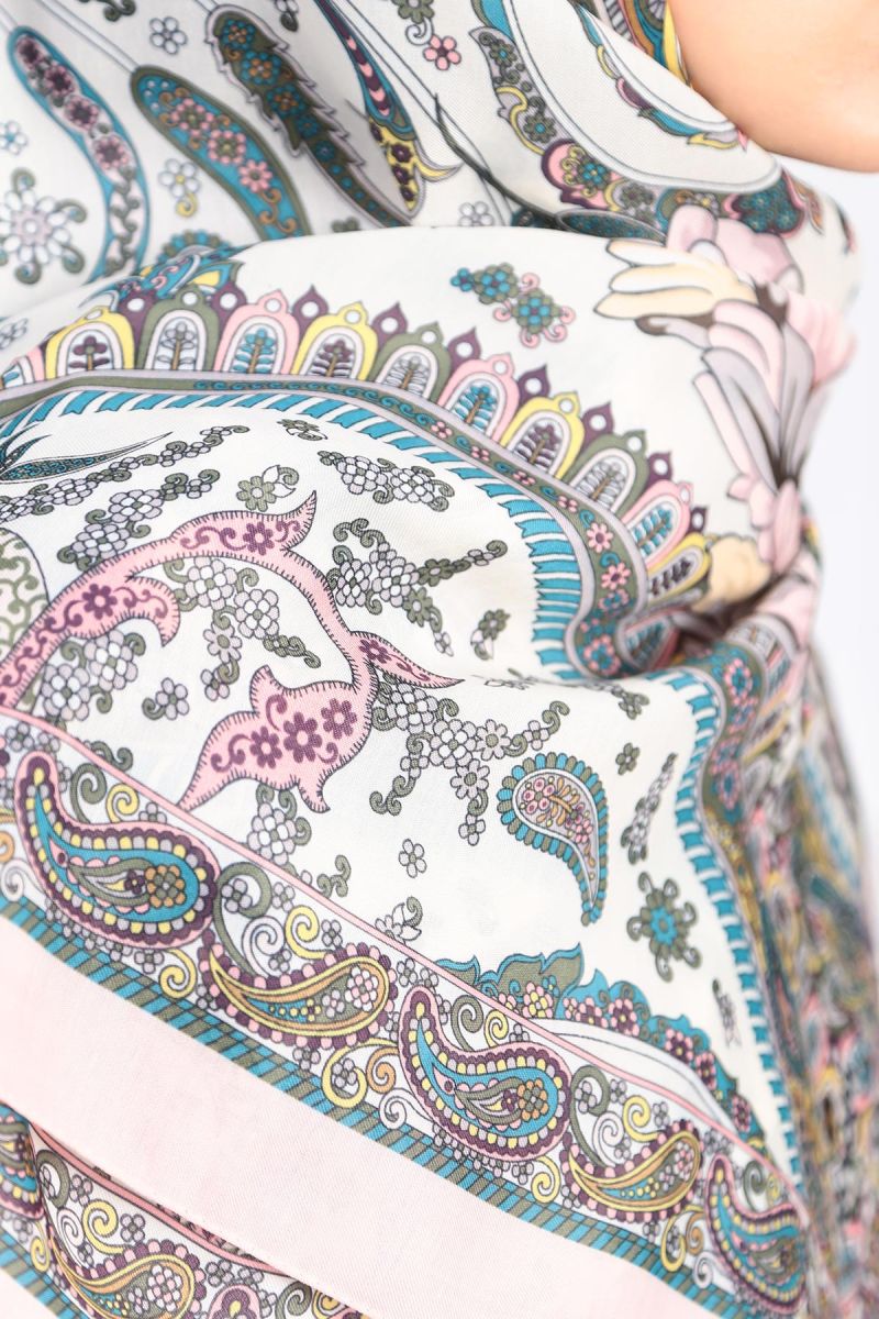 Pamuklu 140cm x 140cm Şal Eşarp - Şal Desen