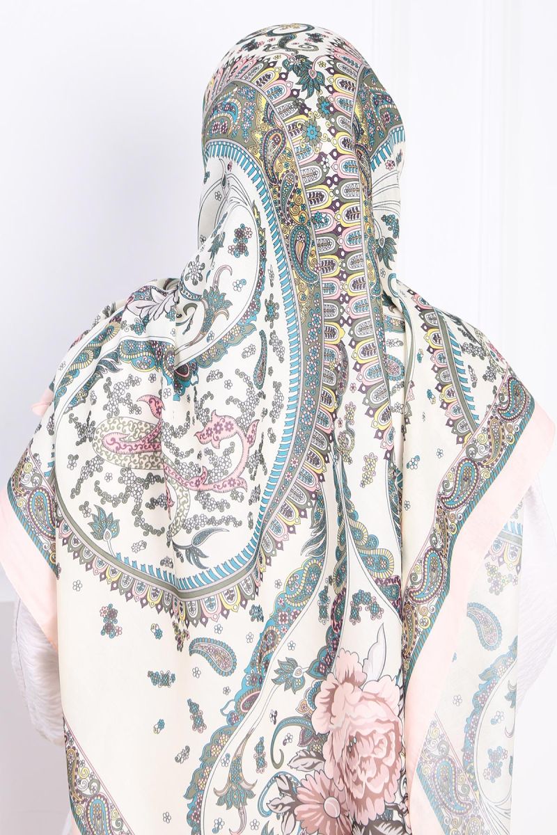 Pamuklu 140cm x 140cm Şal Eşarp - Şal Desen