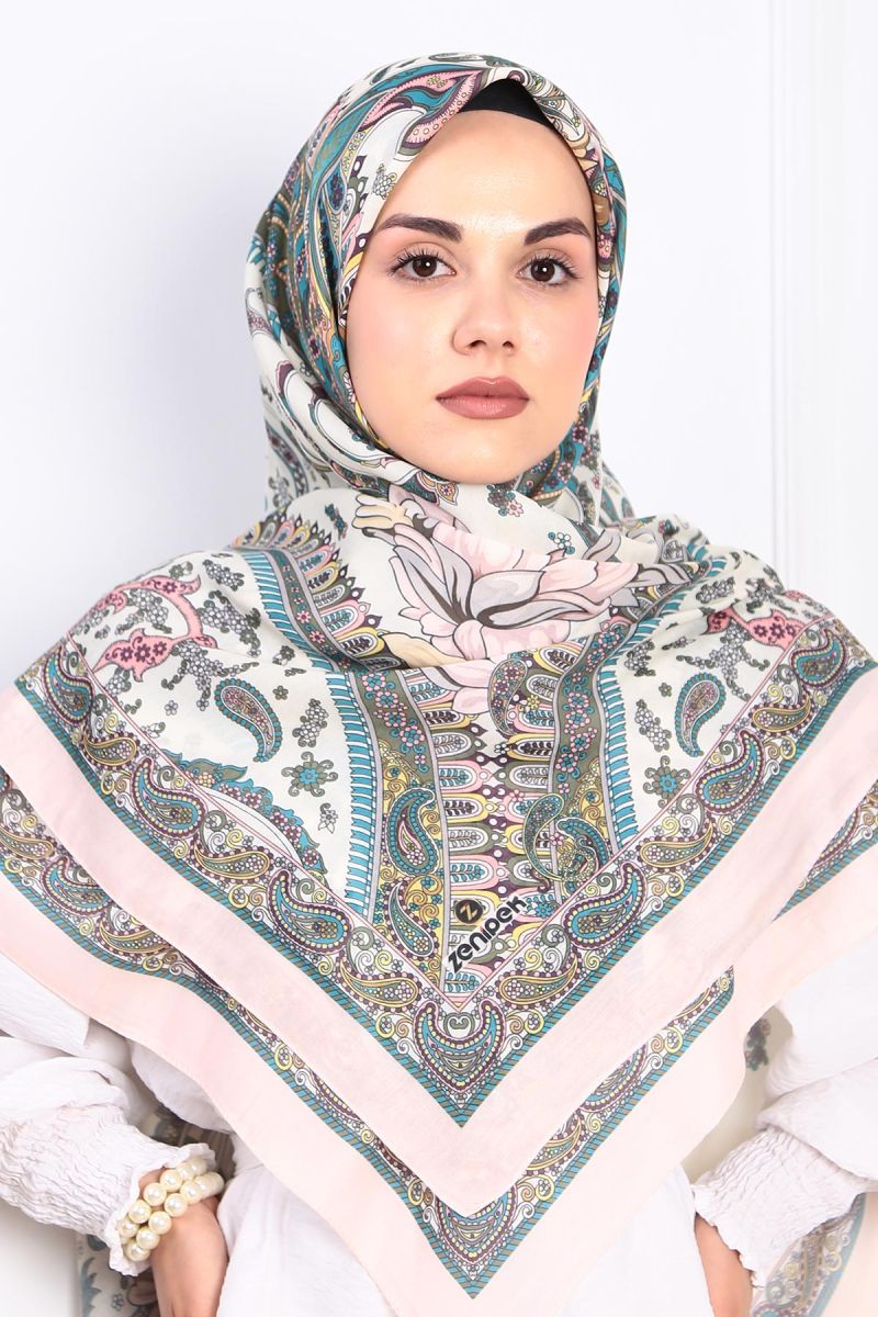 Pamuklu 140cm x 140cm Şal Eşarp - Şal Desen