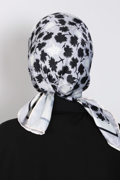 Retro Eşarp - Gri - 2