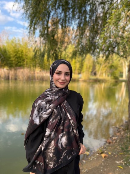  - Rossel Şal Bordo Siyah