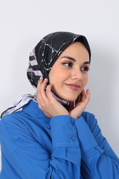 zenipek - Royal Eşarp - Siyah - Gri