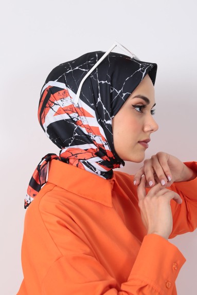 zenipek - Royal Eşarp - Siyah - Orange