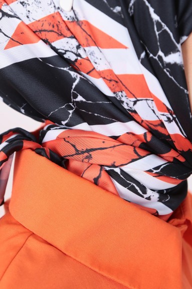 Royal Eşarp - Siyah - Orange - 4