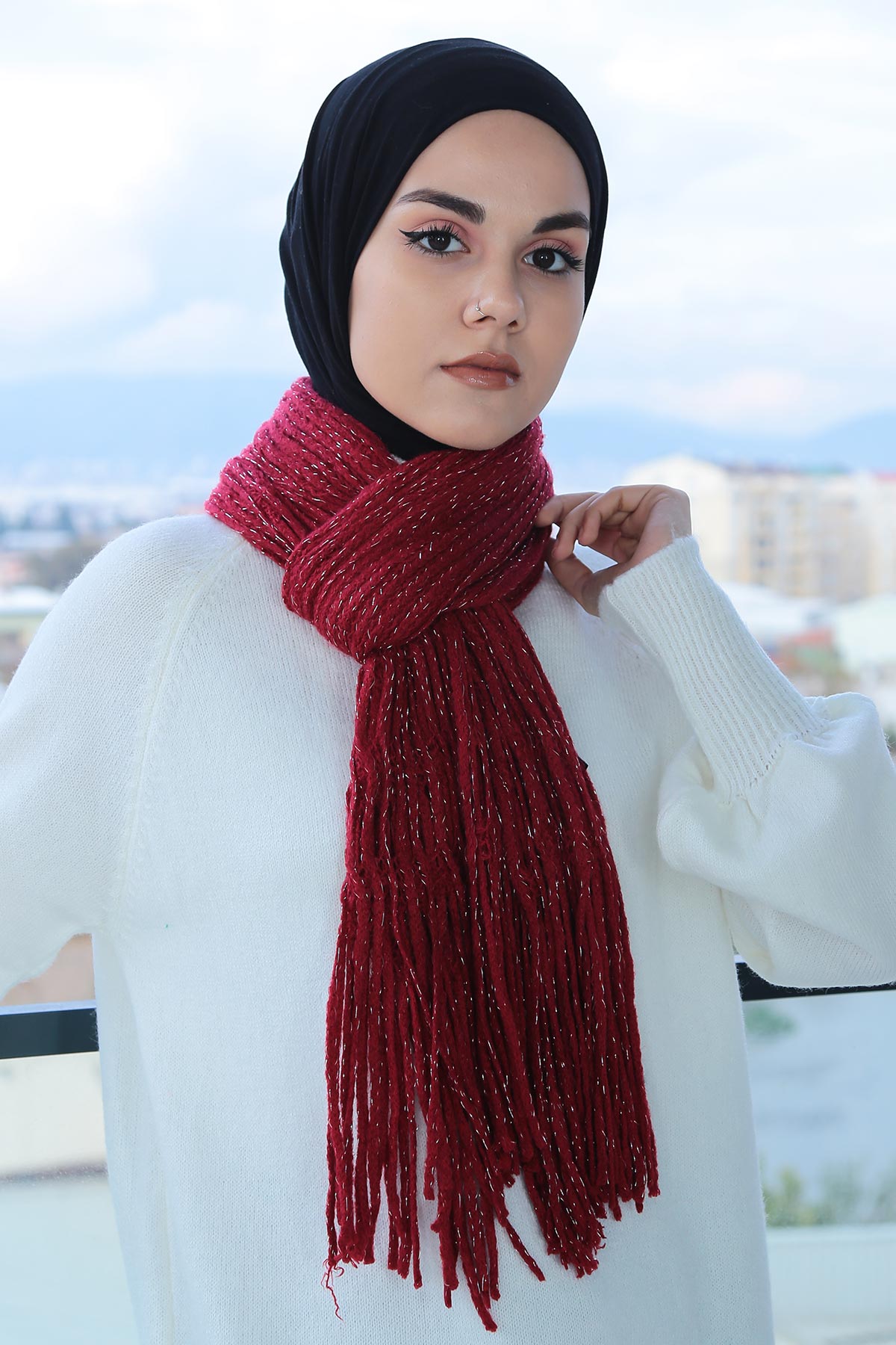 Kadın Boyun Atkısı - Kırmızı