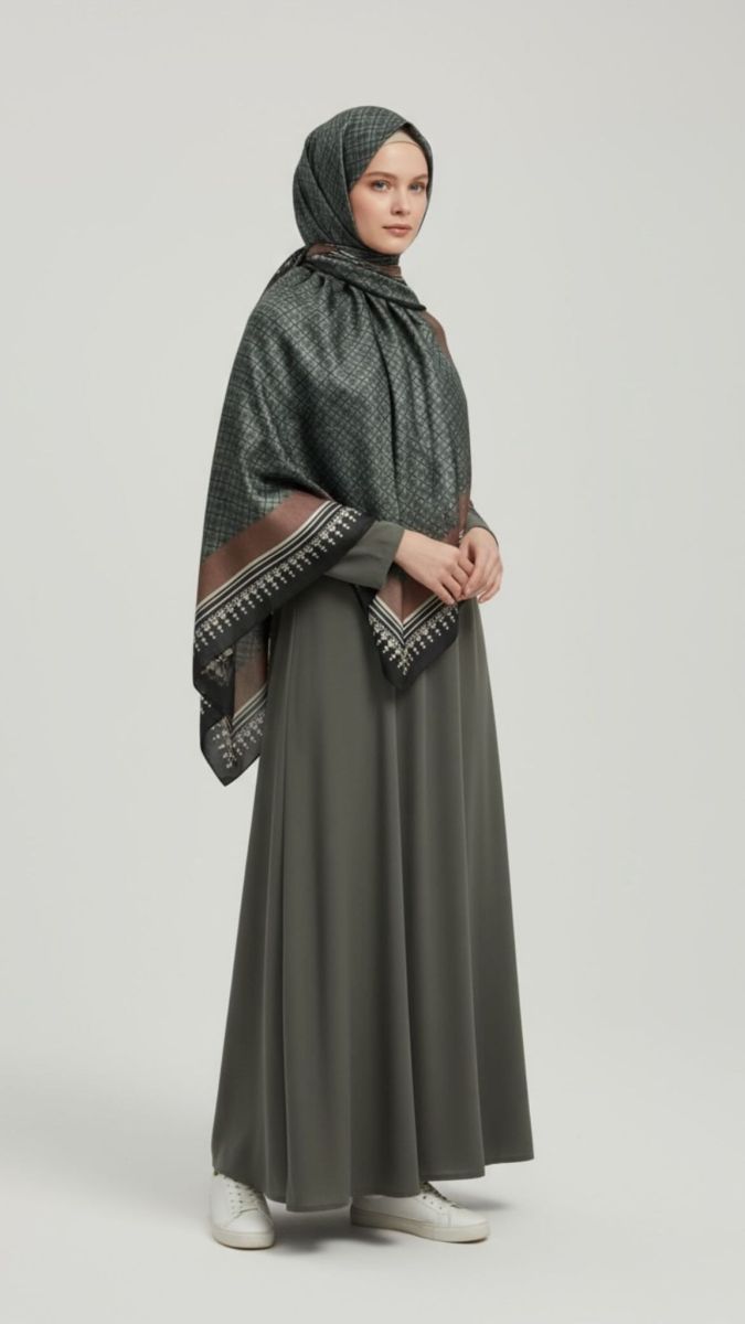 Vual ipek 120cm x 12cm Eşarp Antrasit